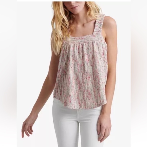 Lucky Brand Textured Square-Neck Top Womens Size Large (1305)‎ - Picture 1 of 9